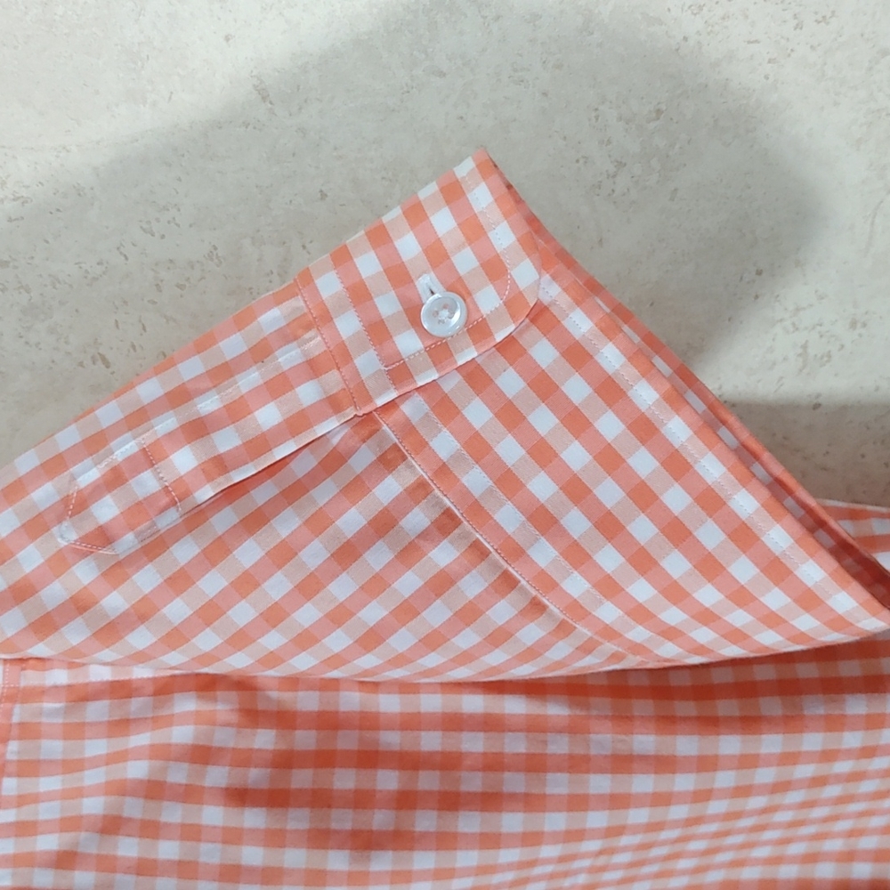*H182 Ralph Lauren black label orange check S/S blouse 12 FINAL PRICE - Picture 4 of 10